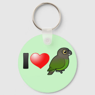 I Kärlek Brown-head Parrots Nyckelring