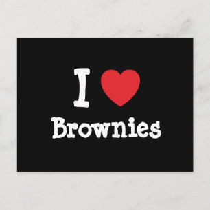 I kärlek Brownies hjärta T-Shirt Vykort