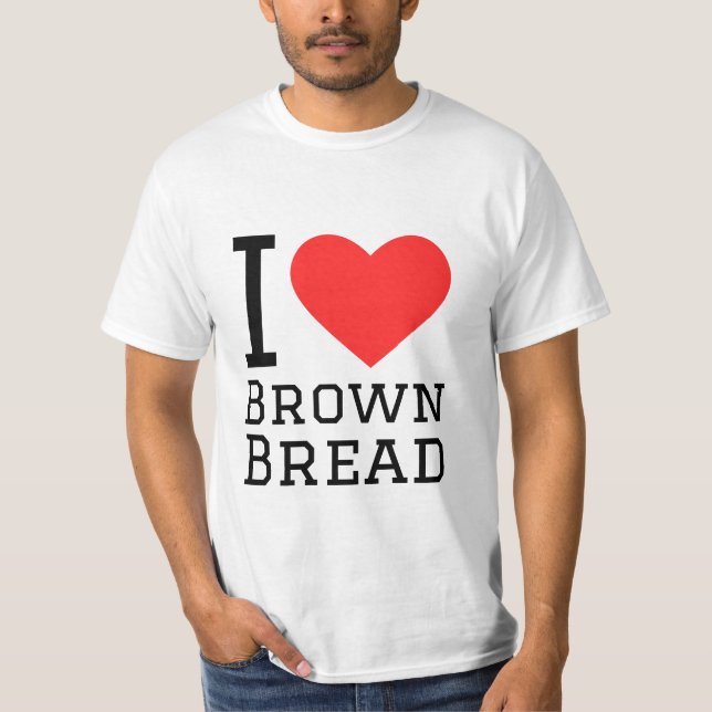 I kärlek brunbrunt brödetikett t shirt (Framsida)