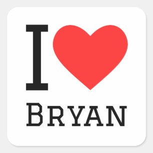 I kärlek Bryan Fyrkantigt Klistermärke