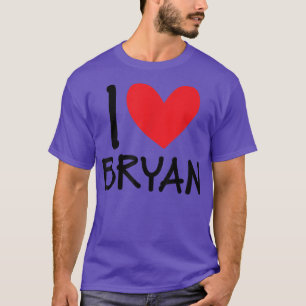 I Kärlek Bryan Namn Personlig Manar Guy BFF Friend T Shirt