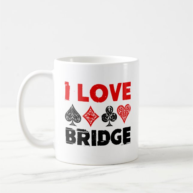 I Kärlek-brygga spelspelarentusiast för Bridge-kor Kaffemugg (Vänster)