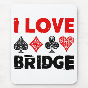 I Kärlek-brygga spelspelarentusiast för Bridge-kor Musmatta
