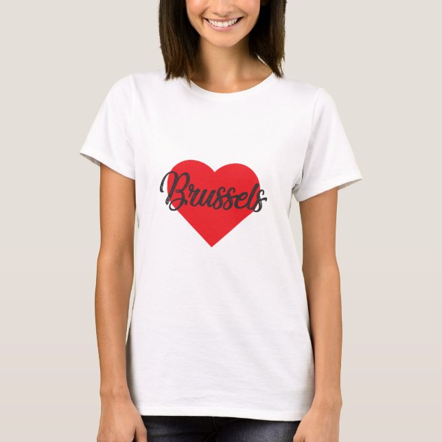 I Kärlek Bryssel - Belgien T Shirt (Framsida)