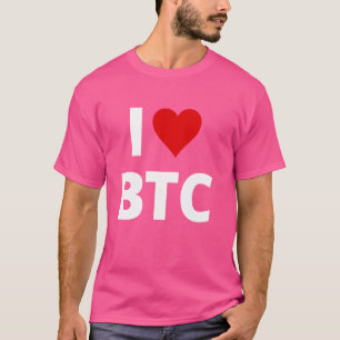 I Kärlek BTC (Red Heart) - Bitcoin och krypto T Shirt