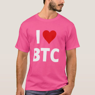 I Kärlek BTC (Red Heart) - Bitcoin och krypto T Shirt