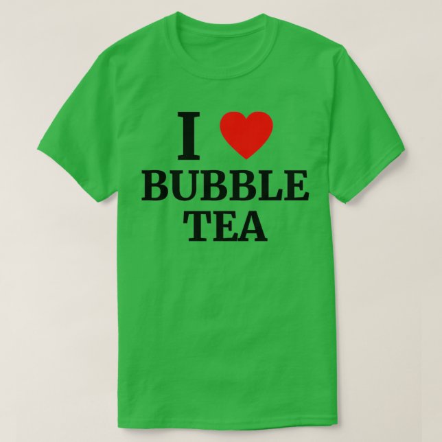 I Kärlek Bubble Tea Heart T Shirt (Design framsida)