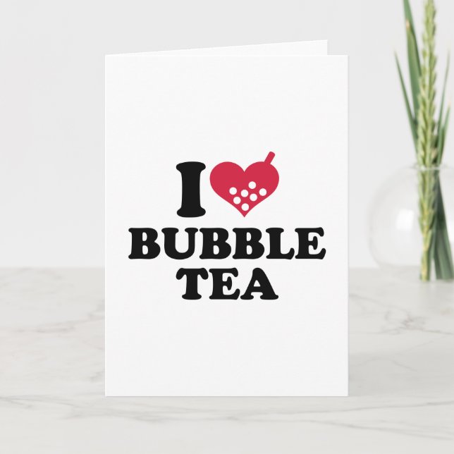 I kärlek Bubble Tea Kort (Framsida)