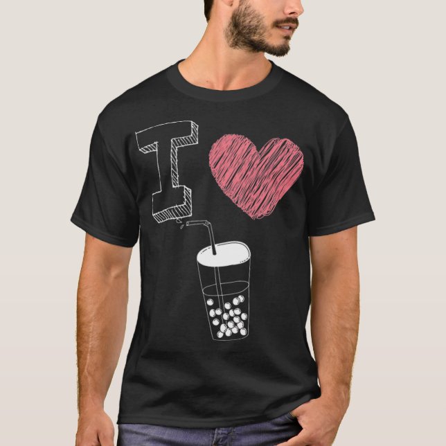 I Kärlek Bubble Tea moster T Shirt (Framsida)
