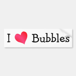 I Kärlek Bubbles Bildekal