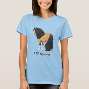 I Kärlek Buckskin Gypsy Vanner Draft Horses T-shirt