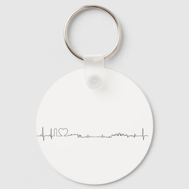 I kärlek Budapest (ecg stil) souvenir Nyckelring (Framsida)