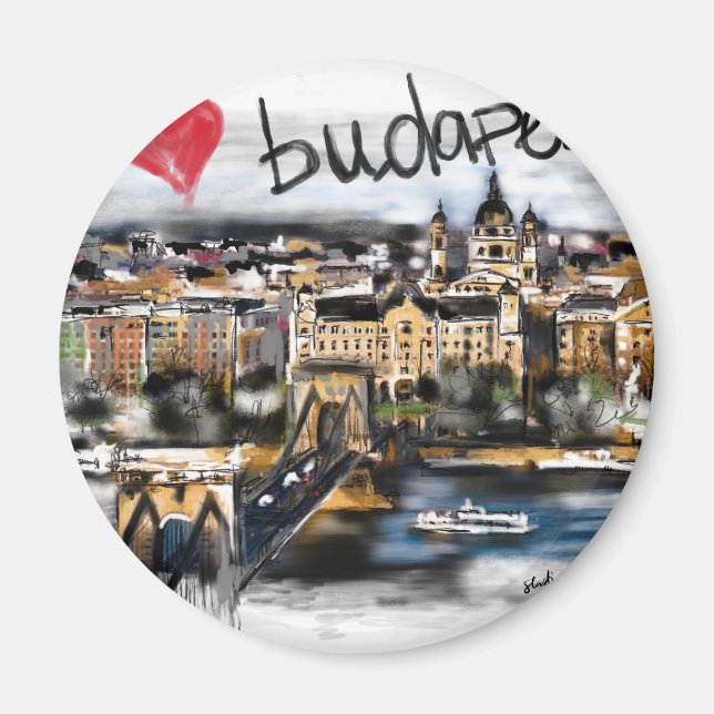 I kärlek Budapest Magnet (Framsidan)