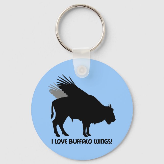 I kärlek buffalo vingar nyckelring (Framsida)
