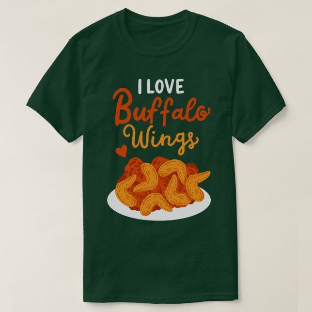 I Kärlek Buffalo Vingar T Shirt (Design framsida)