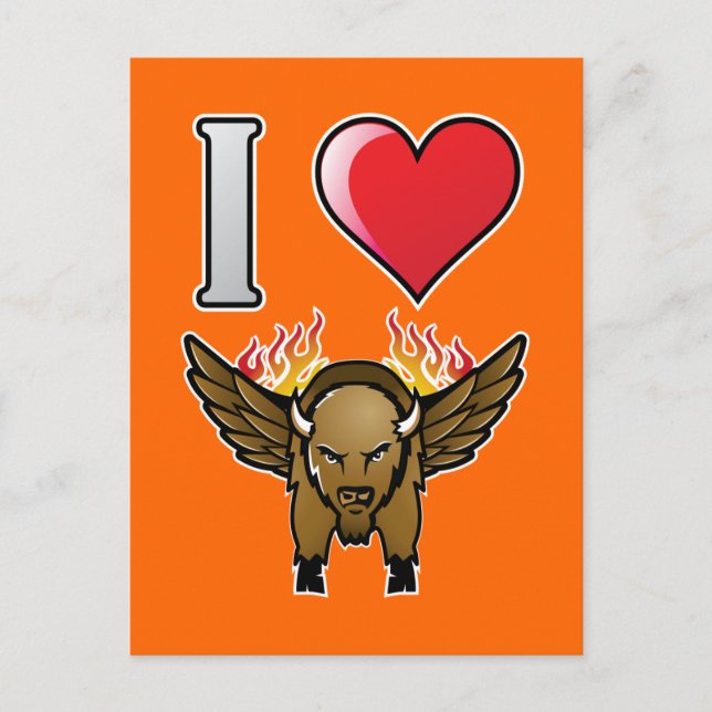 I Kärlek Buffalo Vinge Vykort (Framsida)