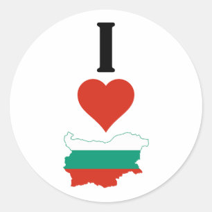 I Kärlek Bulgarien Lodrät I Heart Land Flagga Kart Runt Klistermärke