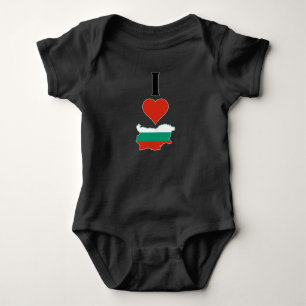 I Kärlek Bulgarien Lodrät I Heart Land Flagga Kart T Shirt