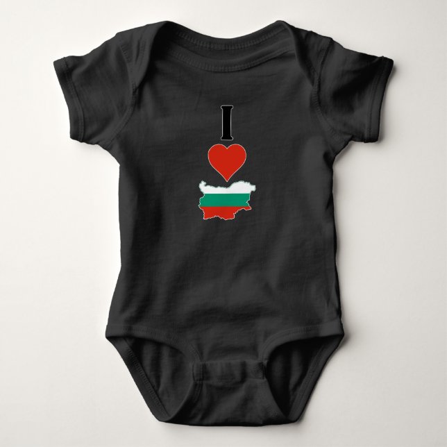 I Kärlek Bulgarien Lodrät I Heart Land Flagga Kart T Shirt (Framsida)