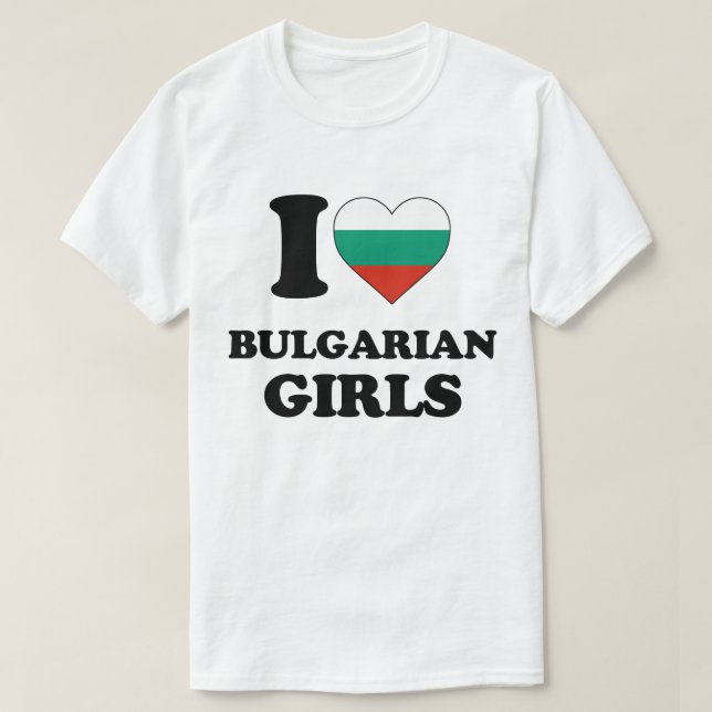 I kärlek bulgariska flickor t shirt (Design framsida)