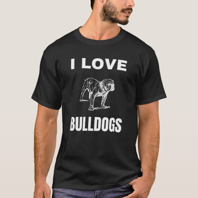 I kärlek Bulldog T Shirt (Framsida)