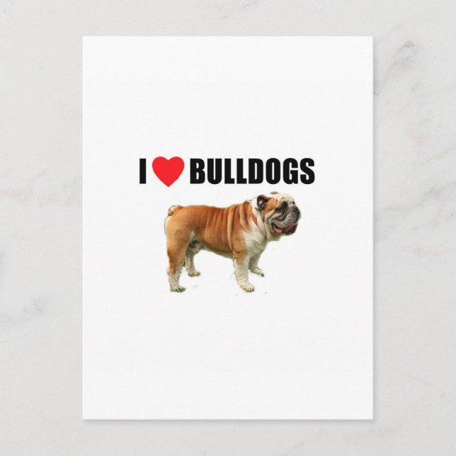 I Kärlek Bulldog Vykort (Framsida)
