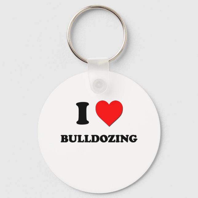 I Kärlek Bulldozing Nyckelring (Framsida)