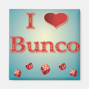 I Kärlek Bunco in Red med rödspätta Magnet