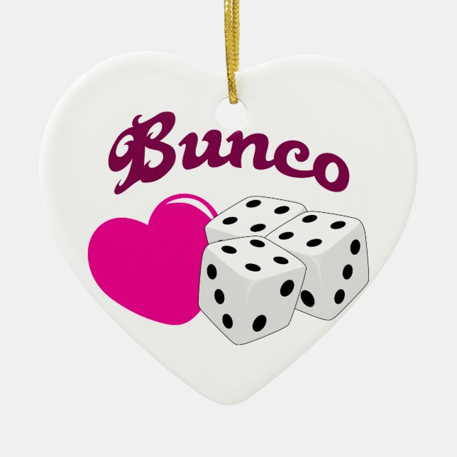 I Kärlek Bunco Julgransprydnad Keramik (Framsidan)