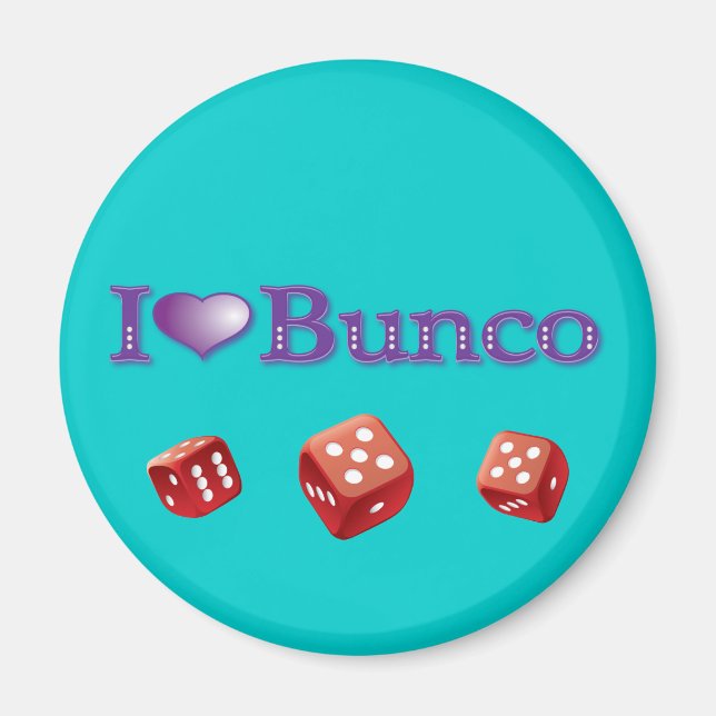 I Kärlek Bunco med Red Dice Magnet (Framsidan)