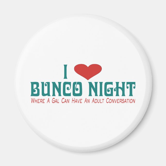 i kärlek bunco night magnet (Framsidan)
