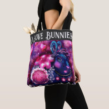 I Kärlek Bunnies Whimsical Bunny Painting Art Rosa