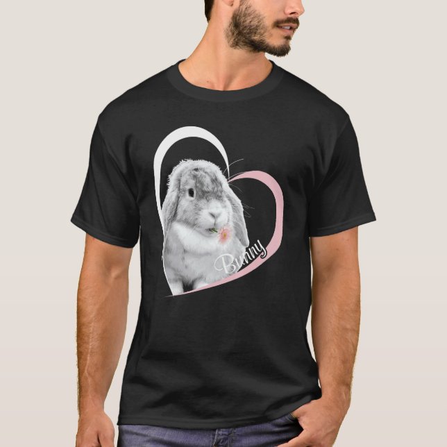 I Kärlek Bunny Cute Bunny Rabbit Bunny Flower i Mo T Shirt (Framsida)