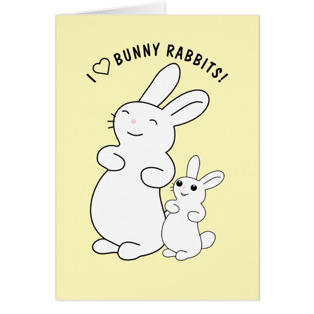 I Kärlek Bunny-kaninkort OBS Kort (Framsidan)