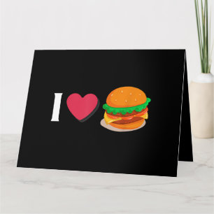 I Kärlek Burger Cheeseburger Ohälsosam mat Kort