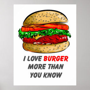 I Kärlek Burger Poster