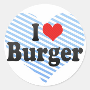 I Kärlek Burger Runt Klistermärke