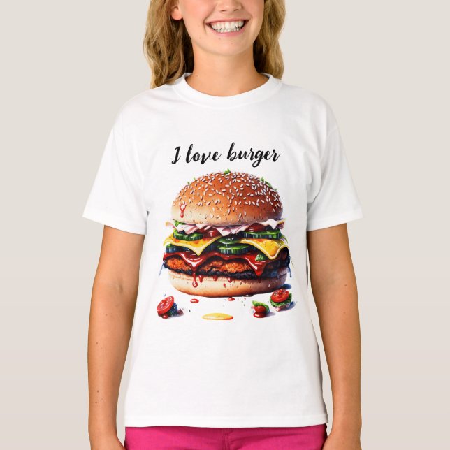 I kärlek burger t shirt (Framsida)