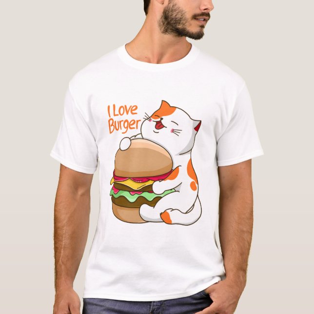 I Kärlek Burger T Shirt (Framsida)