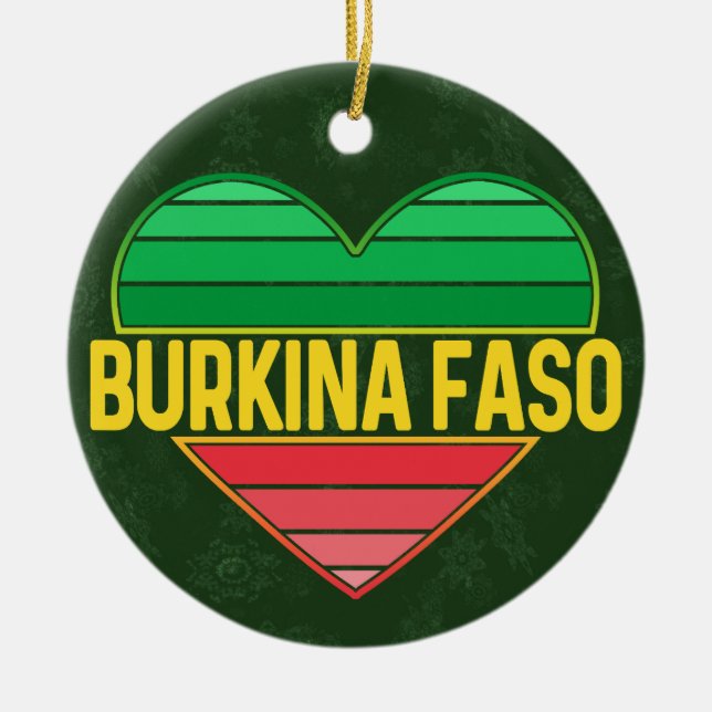 I Kärlek Burkina Faso, Heart Burkinabè Julgransprydnad Keramik (Framsidan)
