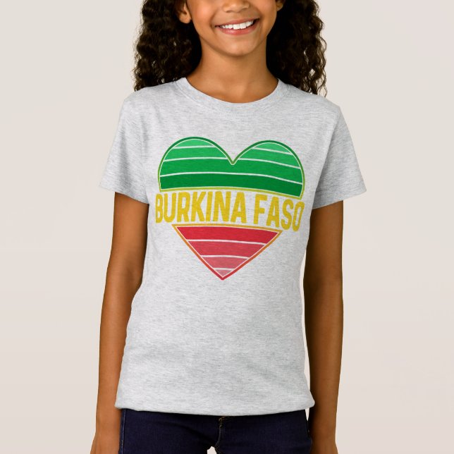 I Kärlek Burkina Faso, Heart Burkinabè T Shirt (Framsida)