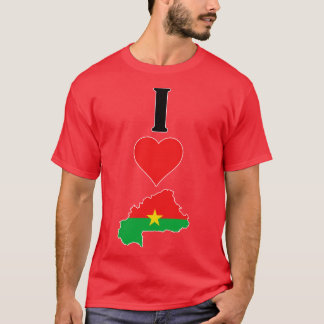 I Kärlek Burkina Faso Lodrät I Heart Land Flagga T Shirt