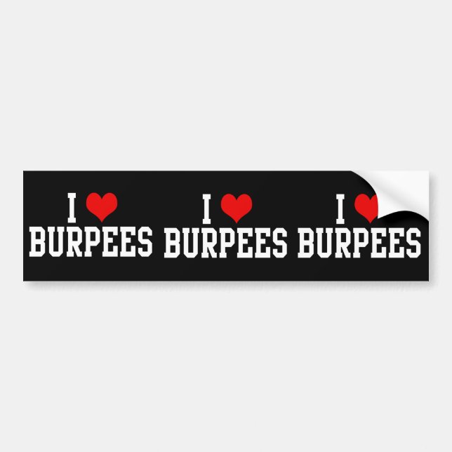 I Kärlek Burpees, Fitness Bildekal (Framsidan)