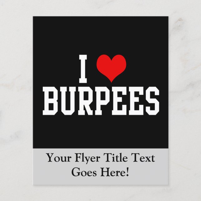 I Kärlek Burpees, Fitness Flygblad (Framsidan)