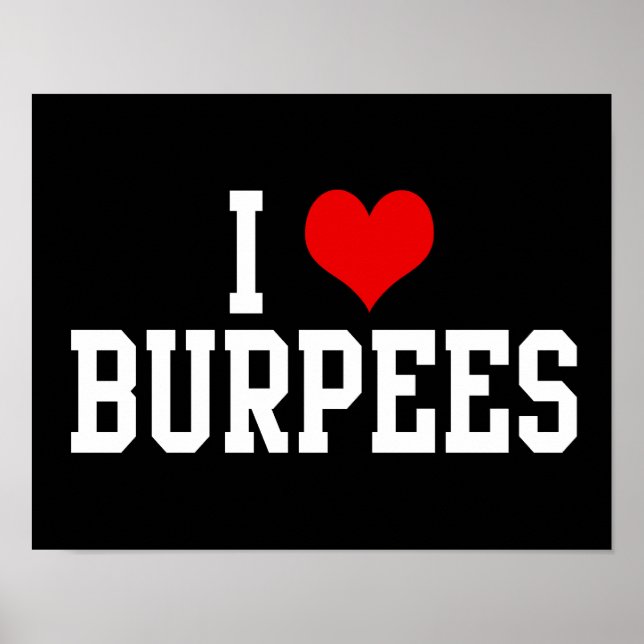 I Kärlek Burpees, Fitness Poster (Framsidan)
