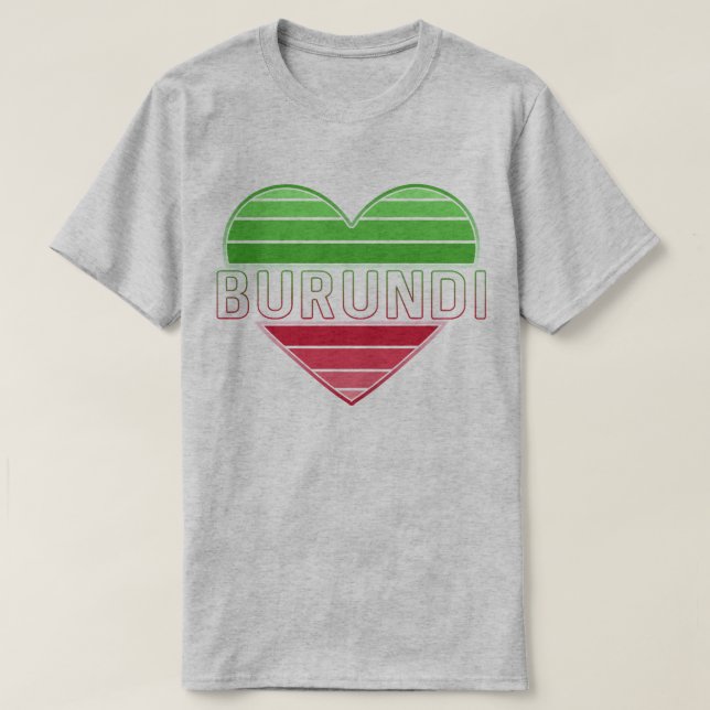 I Kärlek Burundi, Burundian Heart T Shirt (Design framsida)