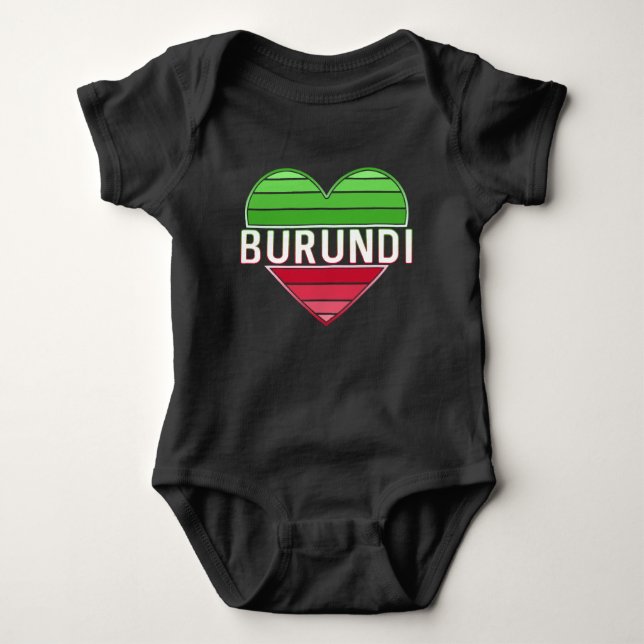 I Kärlek Burundi, Burundian Heart T Shirt (Framsida)