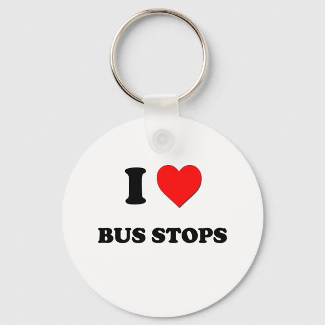I Kärlek Buss Stops Nyckelring (Framsida)
