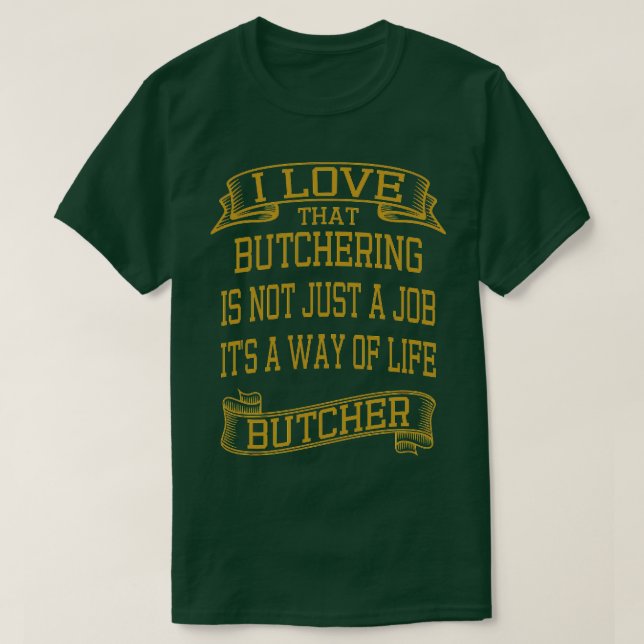 I Kärlek Butchering Vintage Stil T Shirt (Design framsida)