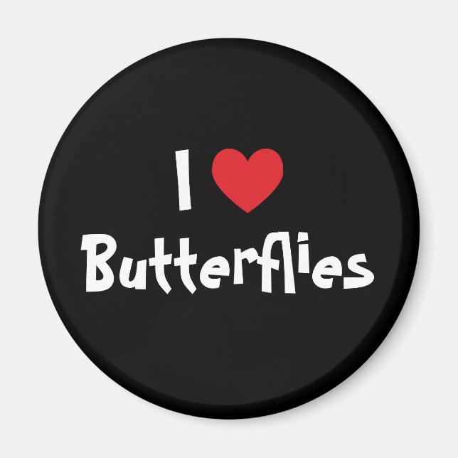 I Kärlek Butterflies Magnet (Framsidan)